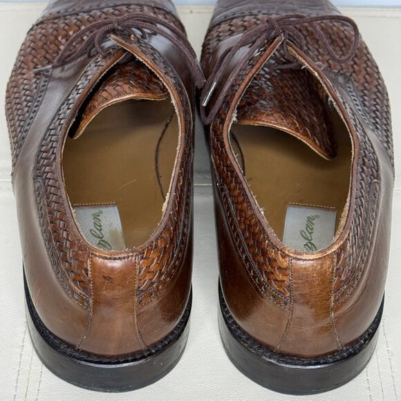 Mezlan Mens Dress Shoes Woven Leather Genuine Crocodile Croc Brown Size 11 W main image 9